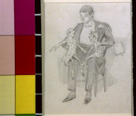 Ventriloquist with two puppets