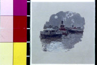 Tugboat in moonlight