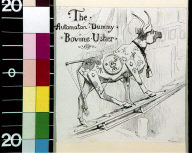Robot cow walking up ship plank