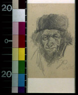 Bearded Jewish man in hat, facing straight ahead