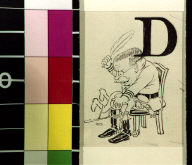Miltary officer spanking man with quill under letter D
