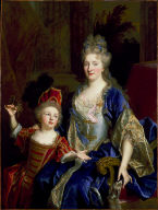 Portrait of Catherine Coustard, Marquise de Castelnau, Wife of Charles-Léonor Aubry, with Her Son Léonor