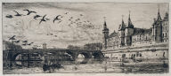 The Exchange Bridge, plate 10 from Etchings of Paris