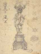 Design for a gas-light candelabrum with variants