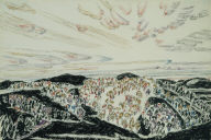 Hillside with Radiating Clouds, No. 3 (Black)