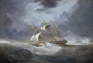 H.M.S. "Warspite" in a Gale of Wind