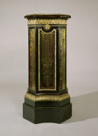 One of a Pair of Octagonal Pedestals with Tendril Marquetry of Tortoiseshell and Brass