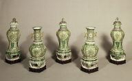 Five-Piece Garniture Set with Famille Verte Decoration