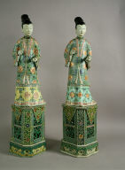 Two Porcelain Figures of Ladies on Stands