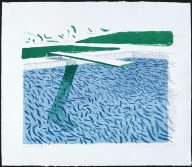 Lithographic Water made of lines, crayon and a blue wash