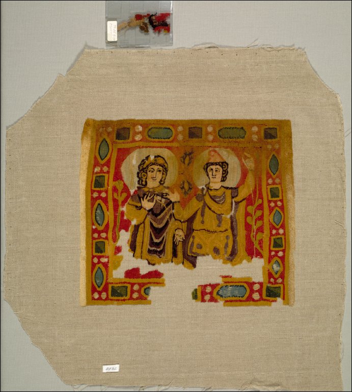 Two Figures Framed by a Jeweled Border