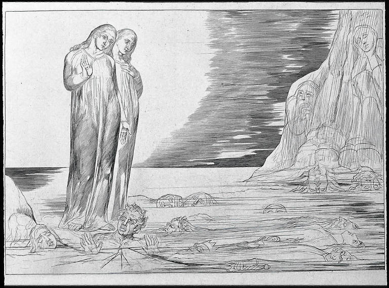 'The Circle of Traitors, Bocca degli Abati in the Lake of Ice (Canto XXX