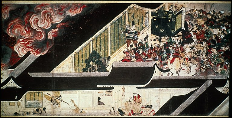 Night Attack on the Sanjo Palace, from the Illustrated Scrolls of the Ev