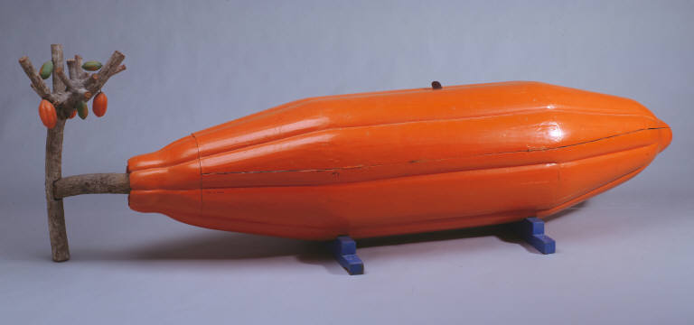 Coffin orange, in the shape of a cocoa (or coffee?) pod