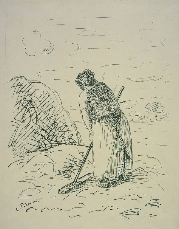 Woman Raking Hay