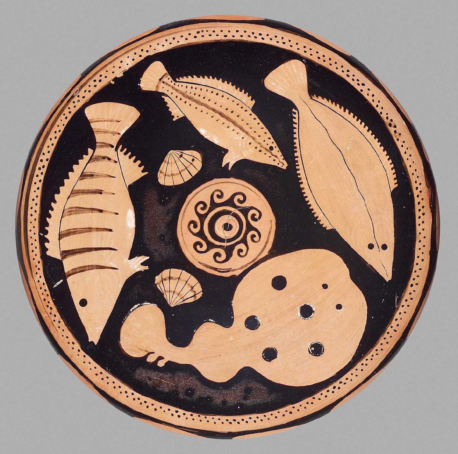 Древняя Греция краснофигурные рыбные тарелки